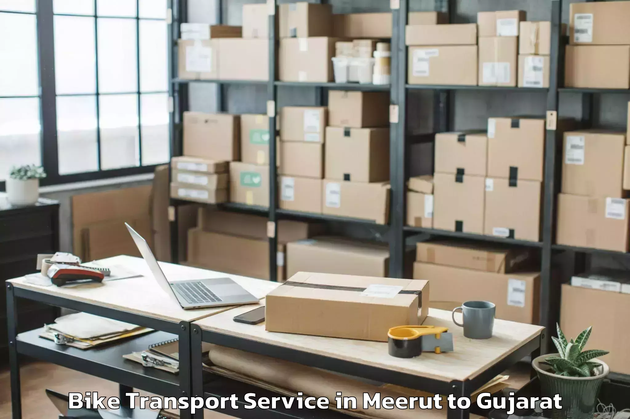 Reliable Meerut to Mendarda Bike Transport